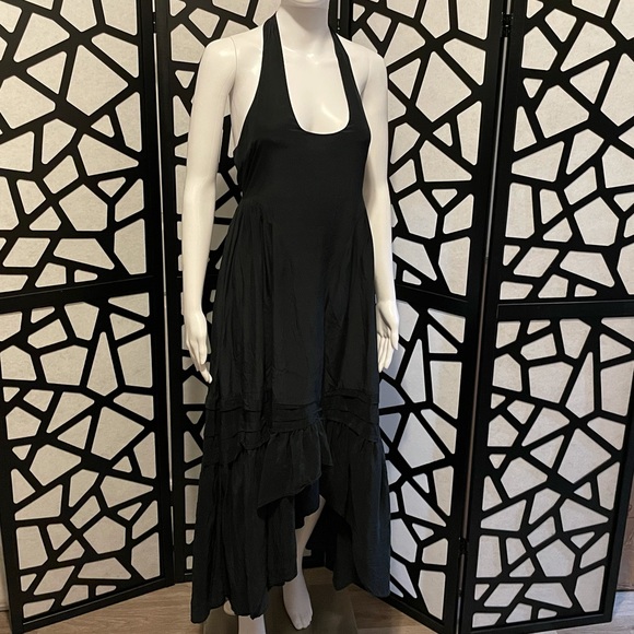 Juicy Couture Dresses & Skirts - Amazing Juicy Couture High-Low Halter 100% Silk Dress - Black - Size 4